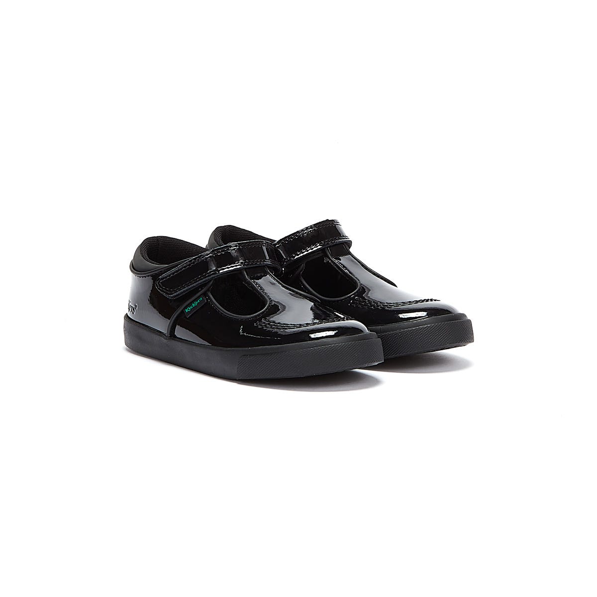 Kickers Infant Schwarz Tovni T Bar Lackleder Schuhe