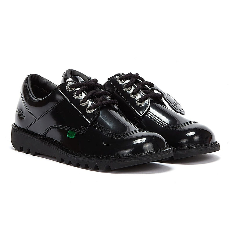 Kickers Kick Lo Schwarz Lack Schuhe