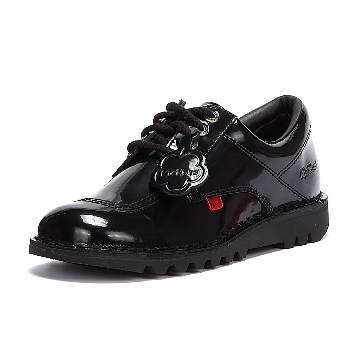 Kickers Kick Lo Schwarz Lack Schuhe