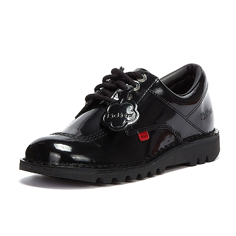 Kickers Kick Lo Schwarz Lack Schuhe