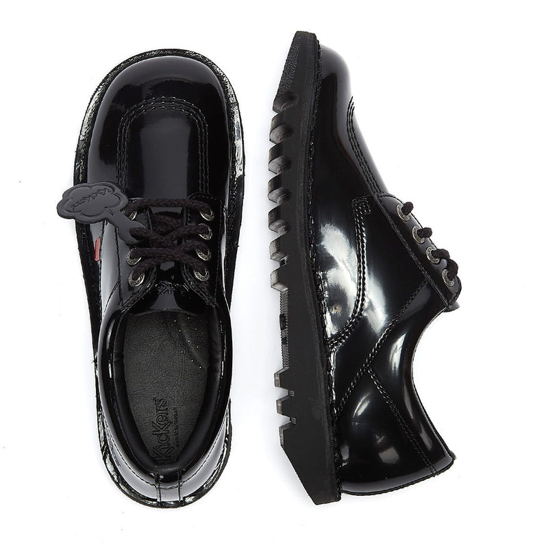 Kickers Kick Lo Schwarz Lack Schuhe