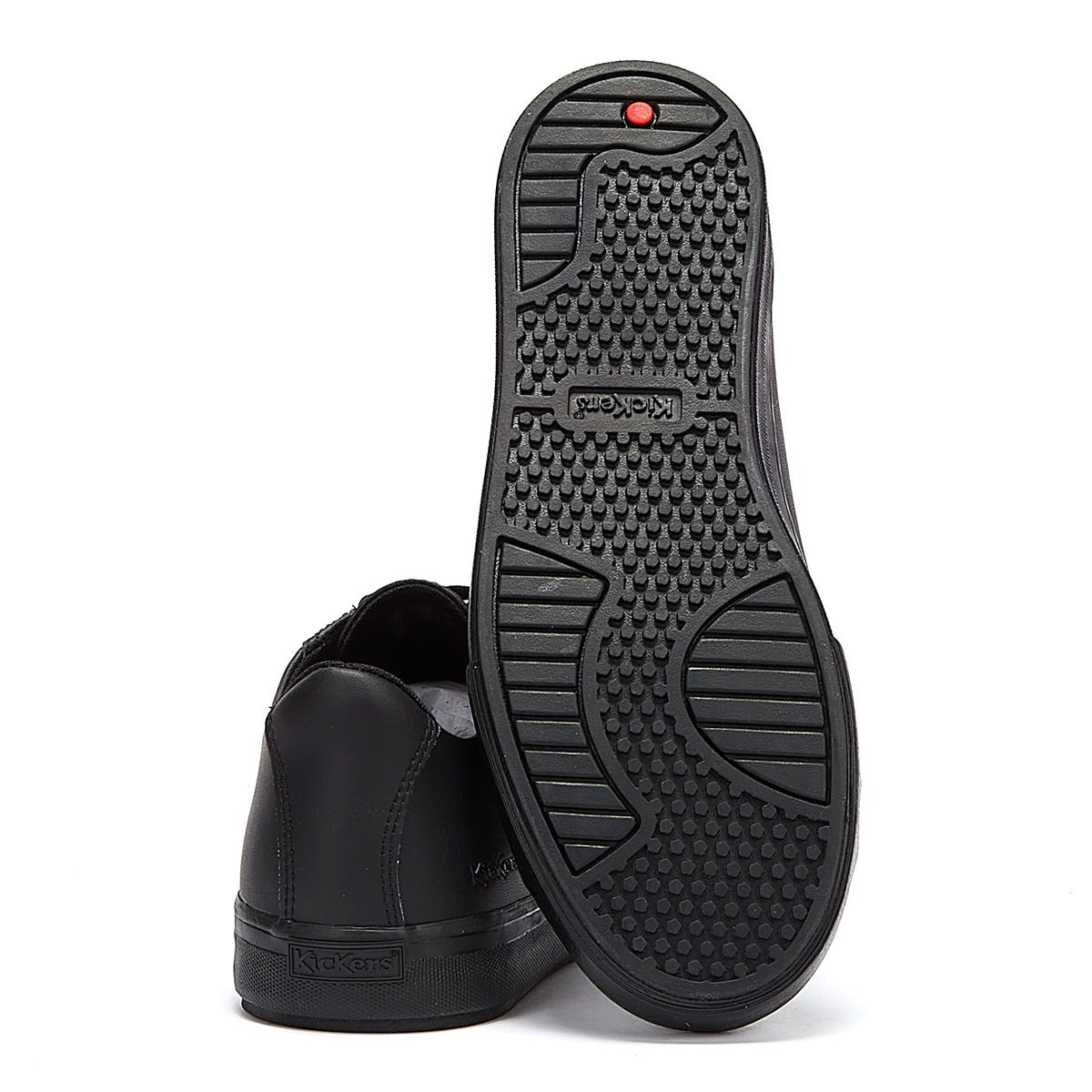 Kickers Schwarz Leder Tovni Lacer Turnschuhe