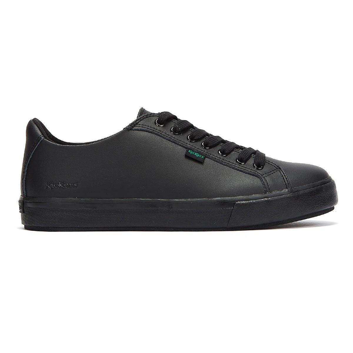 Kickers Schwarz Leder Tovni Lacer Turnschuhe