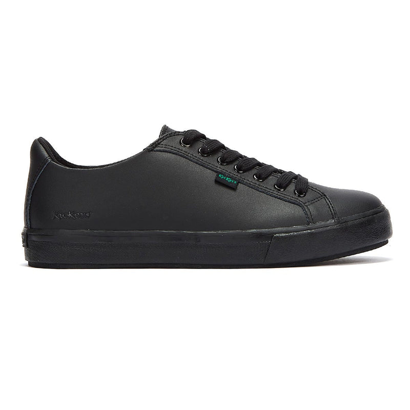 Kickers Schwarz Leder Tovni Lacer Turnschuhe