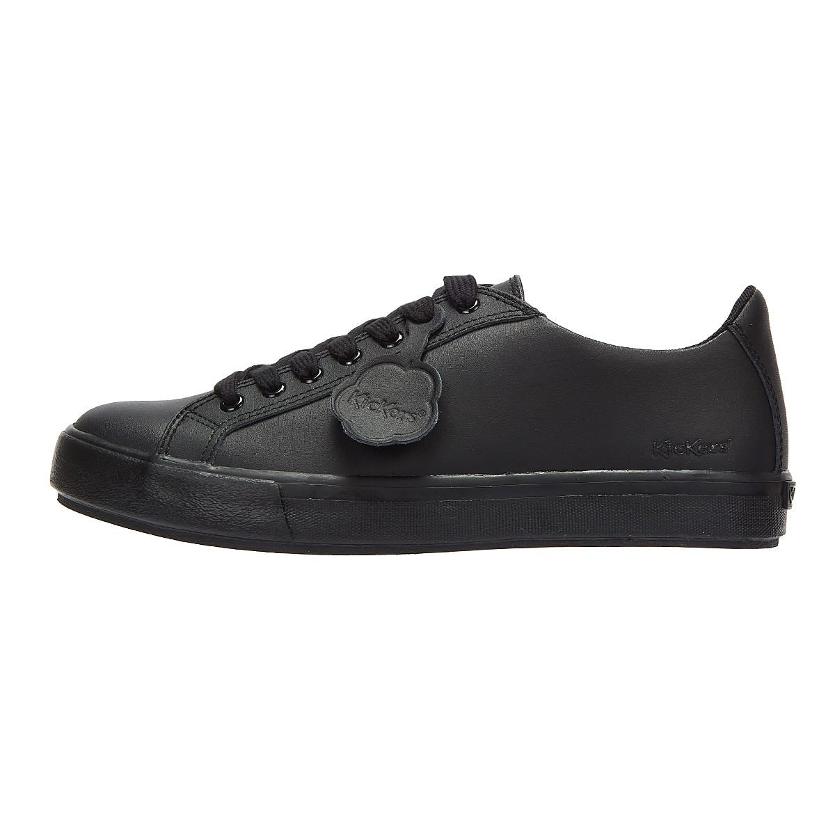Kickers Schwarz Leder Tovni Lacer Turnschuhe