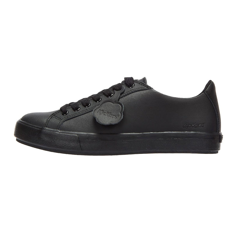 Kickers Schwarz Leder Tovni Lacer Turnschuhe