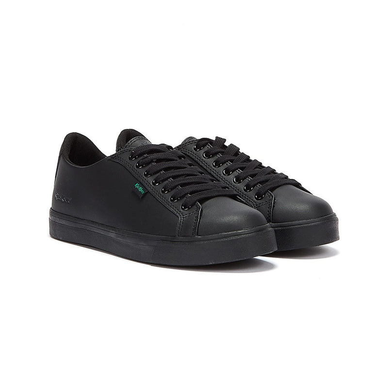 Kickers Youth Schwarz Leder Tovni Lacer Turnschuhe