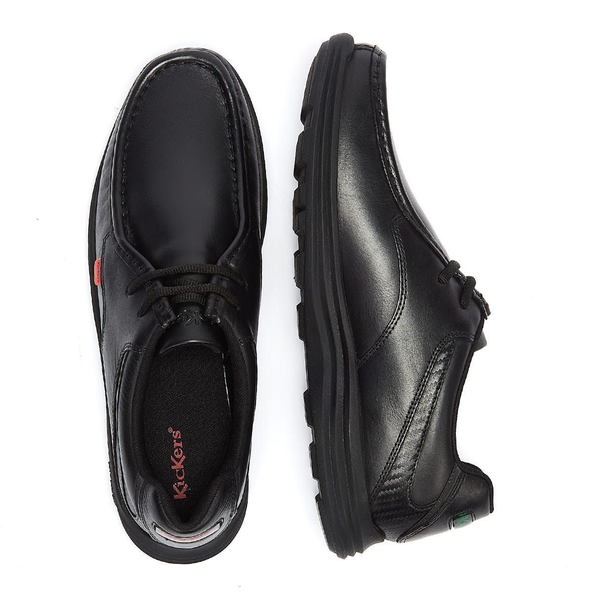 Kickers Reasan Lace Herren Schwarz Leder Schuhe
