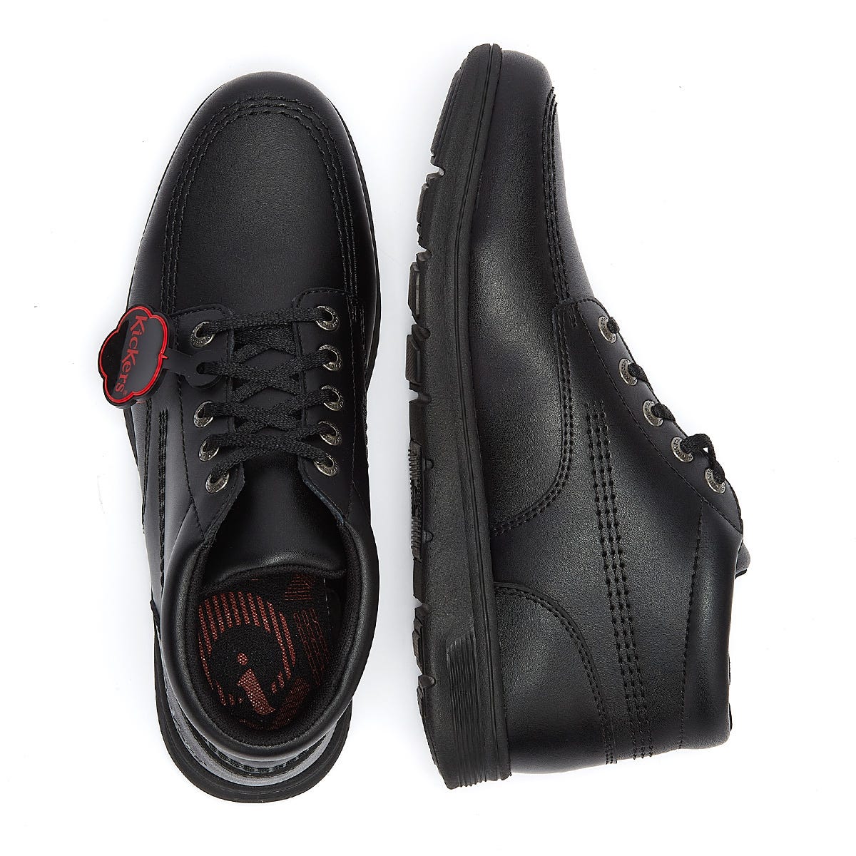 Kickers Kelland Lace Hi Schwarz Leder Stiefel