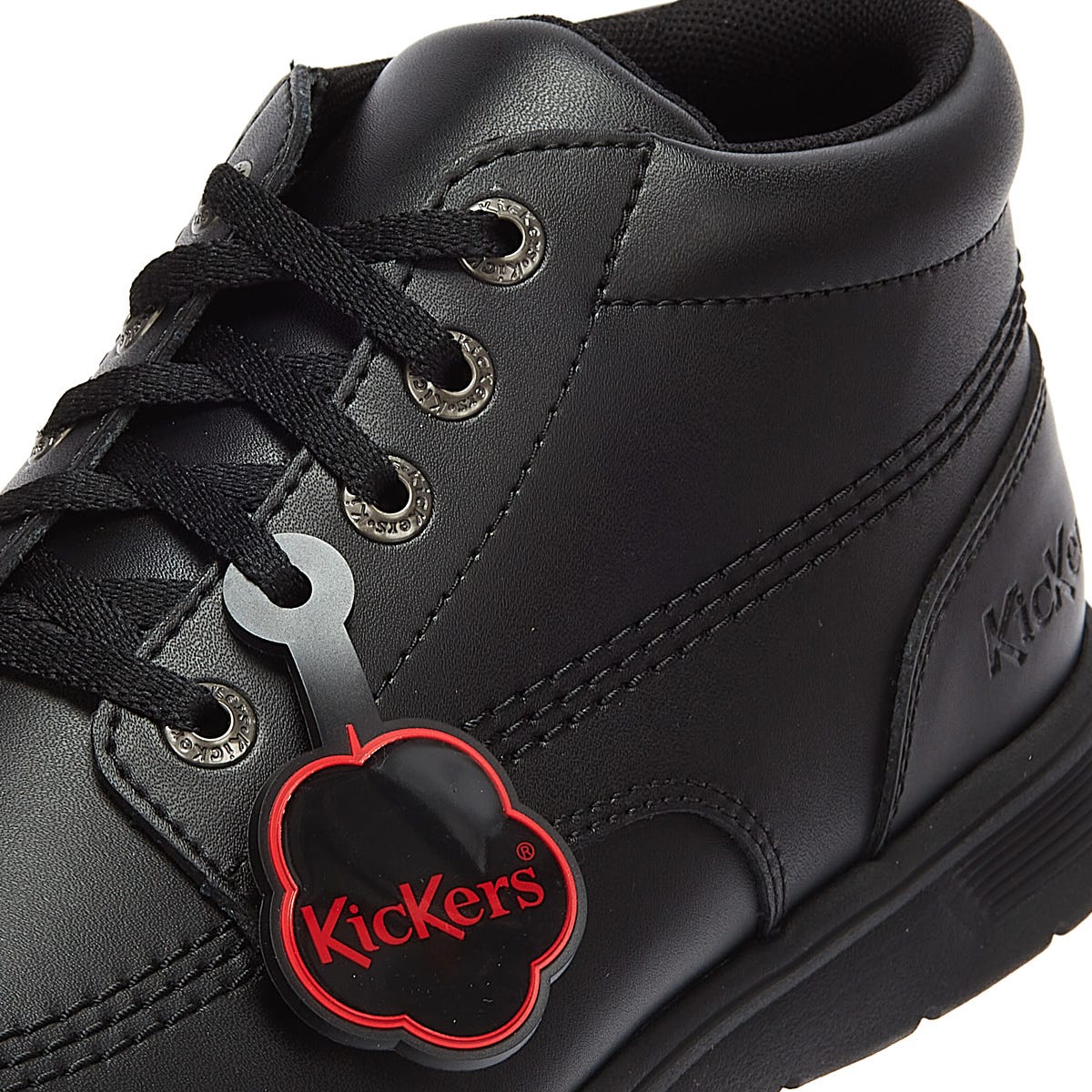 Kickers Kelland Lace Hi Schwarz Leder Stiefel