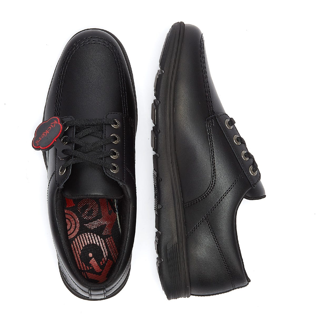 Kickers Kelland Lace Lo Schwarz Leder Schuhe