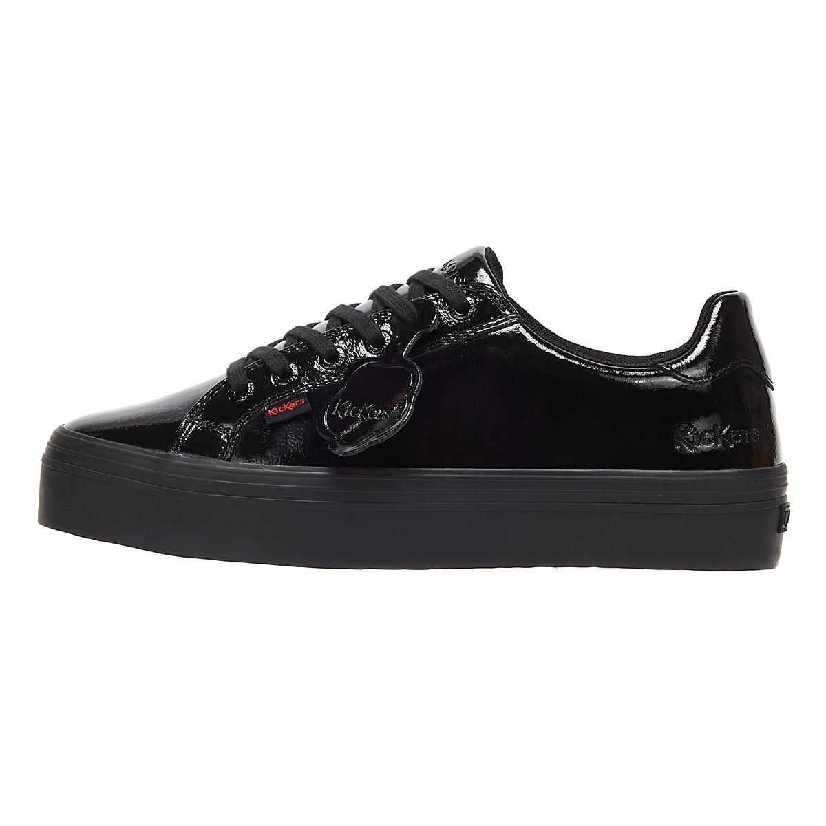 Kickers Tovni Stack Patent Leder Womens Schwarz Turnschuhe