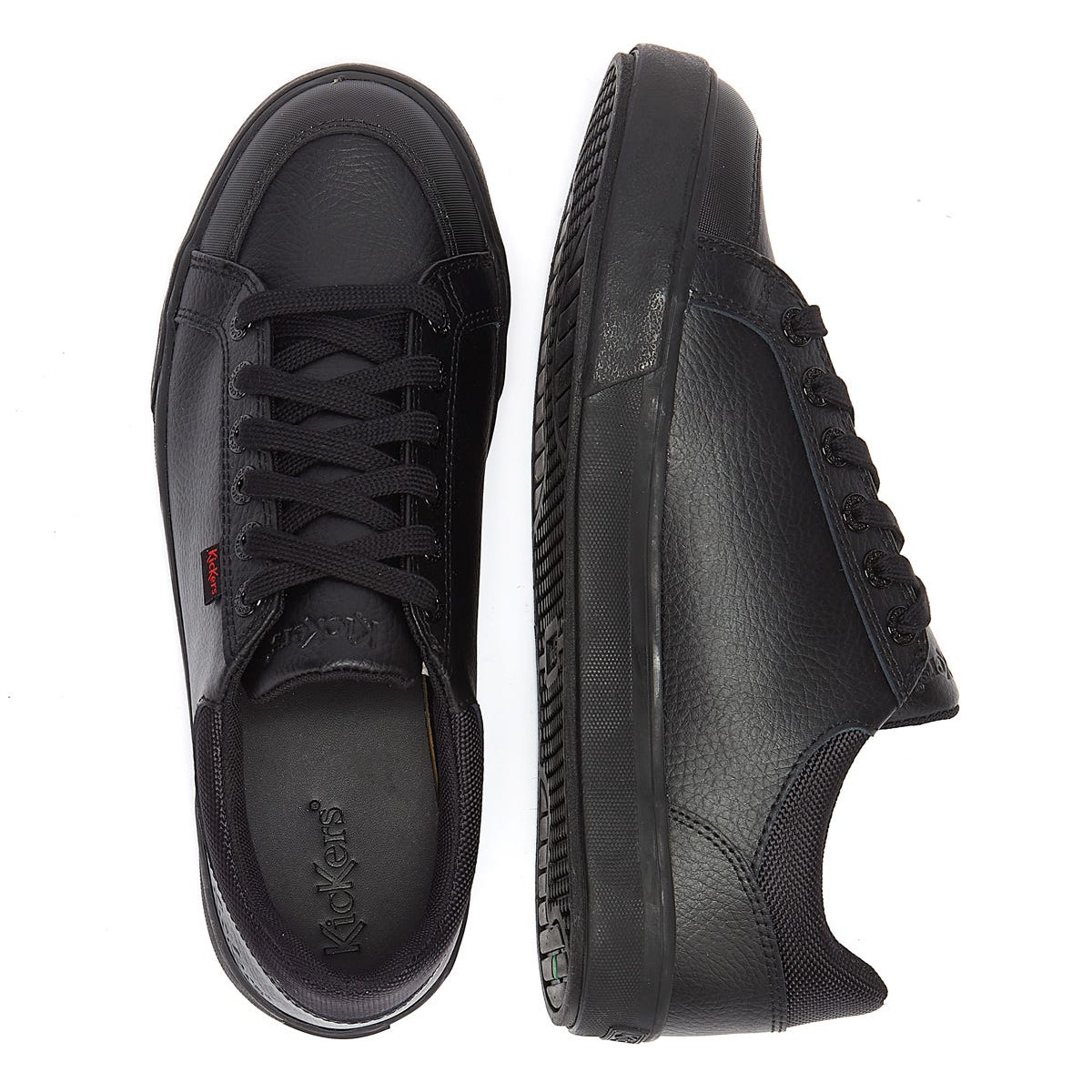 Kickers Tovni Lo Gepolsterte Leder Herren Schwarz Schuhe