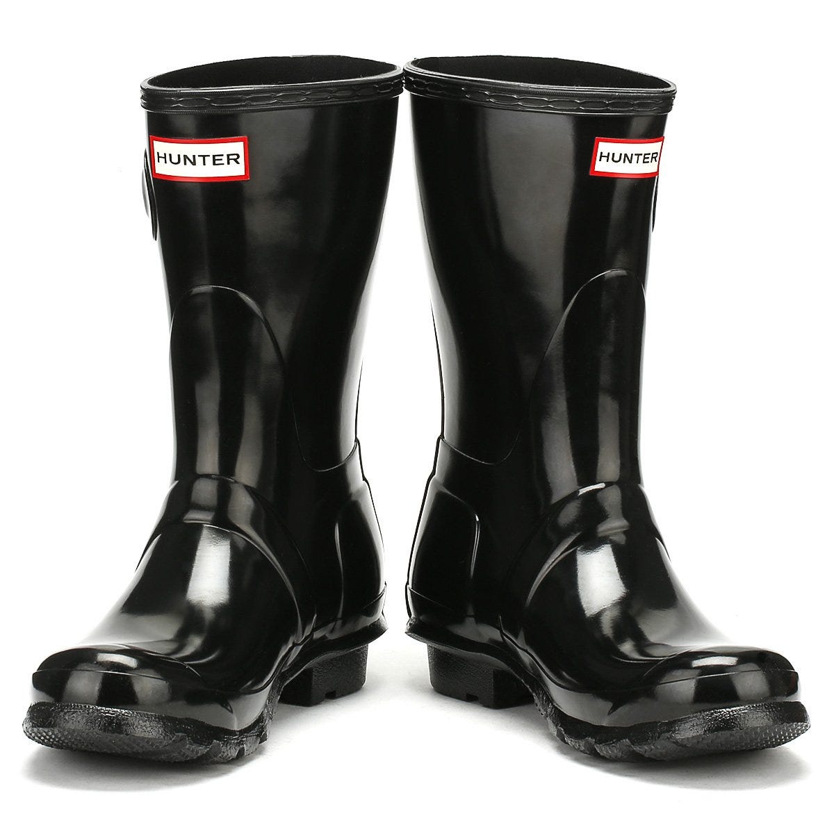 Hunter Original Short Gloss Womens Schwarz Wellies