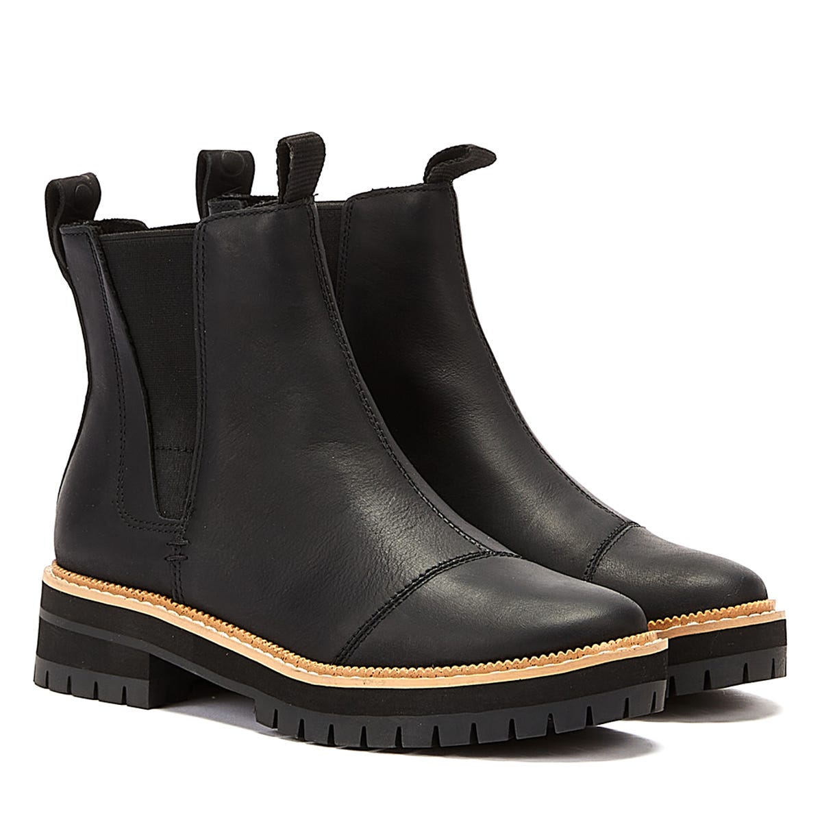 Toms Tom's Dakota Leder Damenstiefel Schwarz