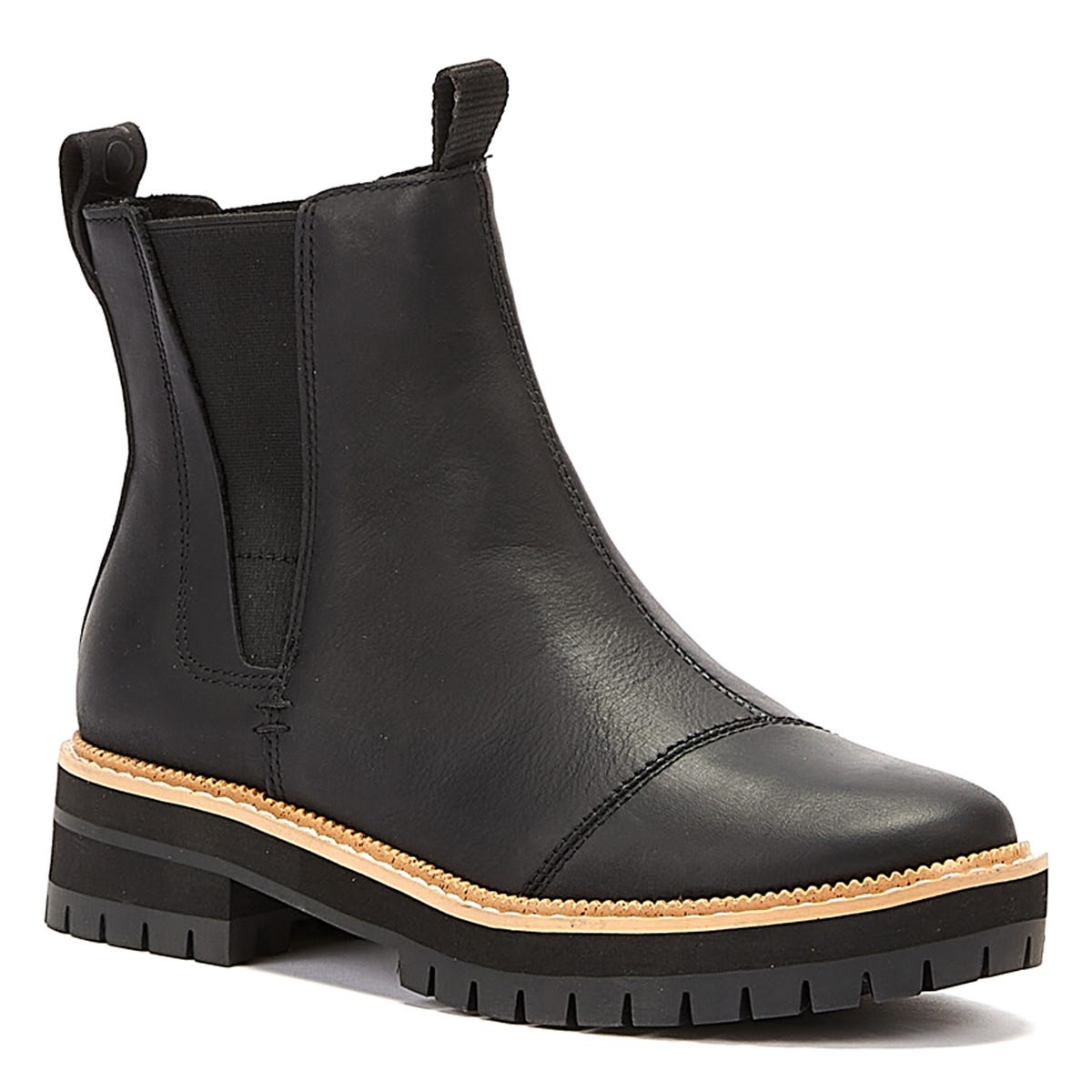 Toms Tom's Dakota Leder Damenstiefel Schwarz