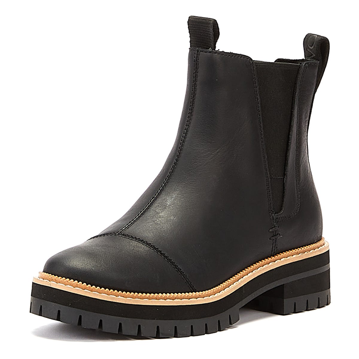 Toms Tom's Dakota Leder Damenstiefel Schwarz