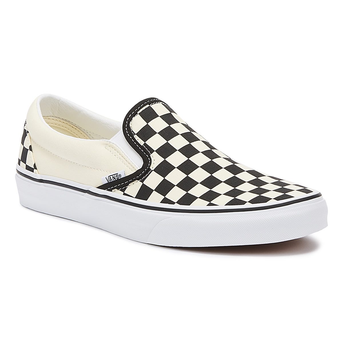 Vans Classic Slip-On Womens Schwarz / Weiß Checkerboard Canvas Trainer