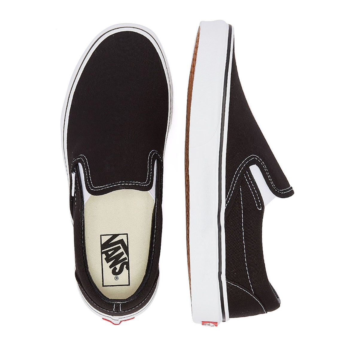 Vans Classic Slip on Schwarz / Weiß Canvas Turnschuhe