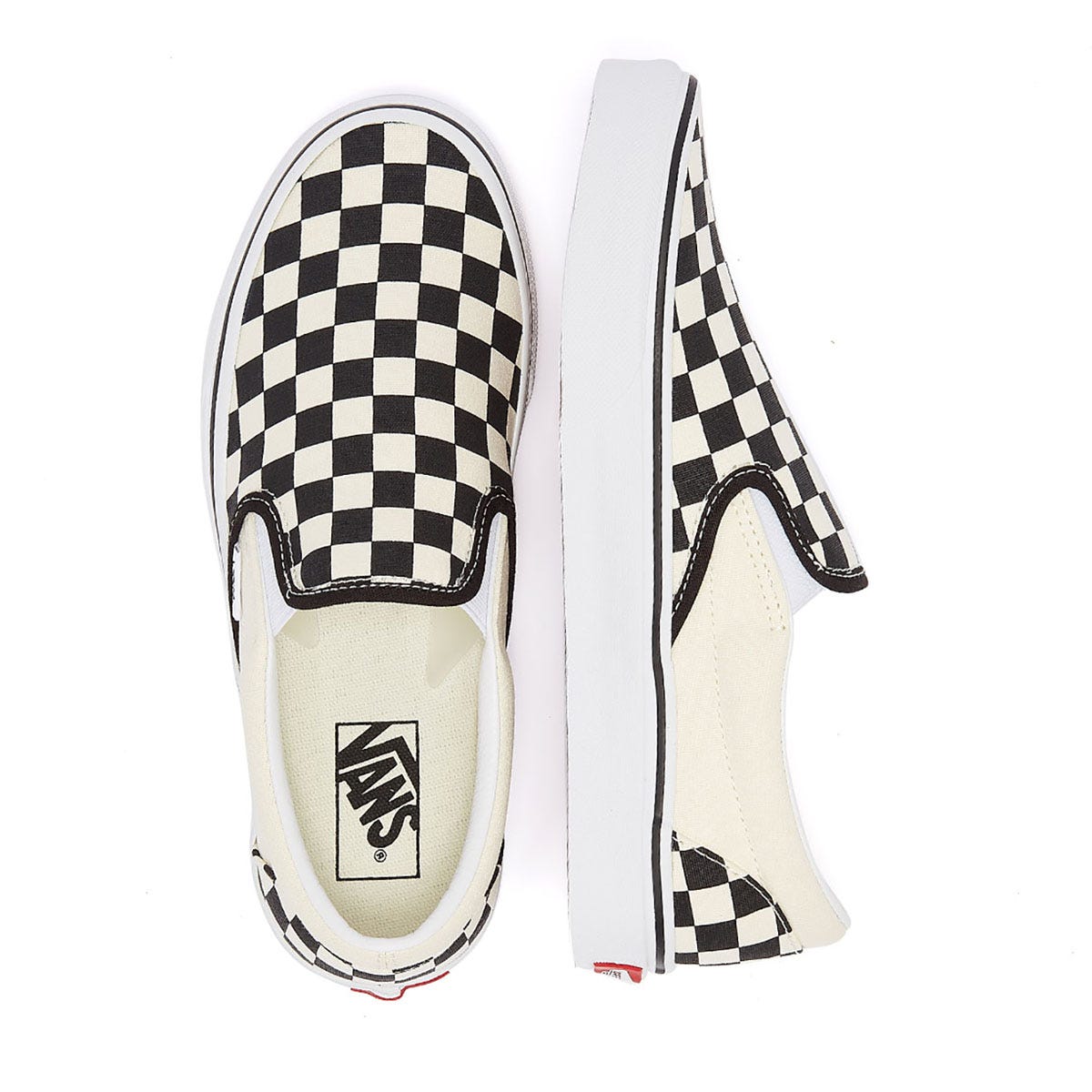 Vans Classic Slip-On Womens Schwarz / Weiß Checkerboard Canvas Trainer