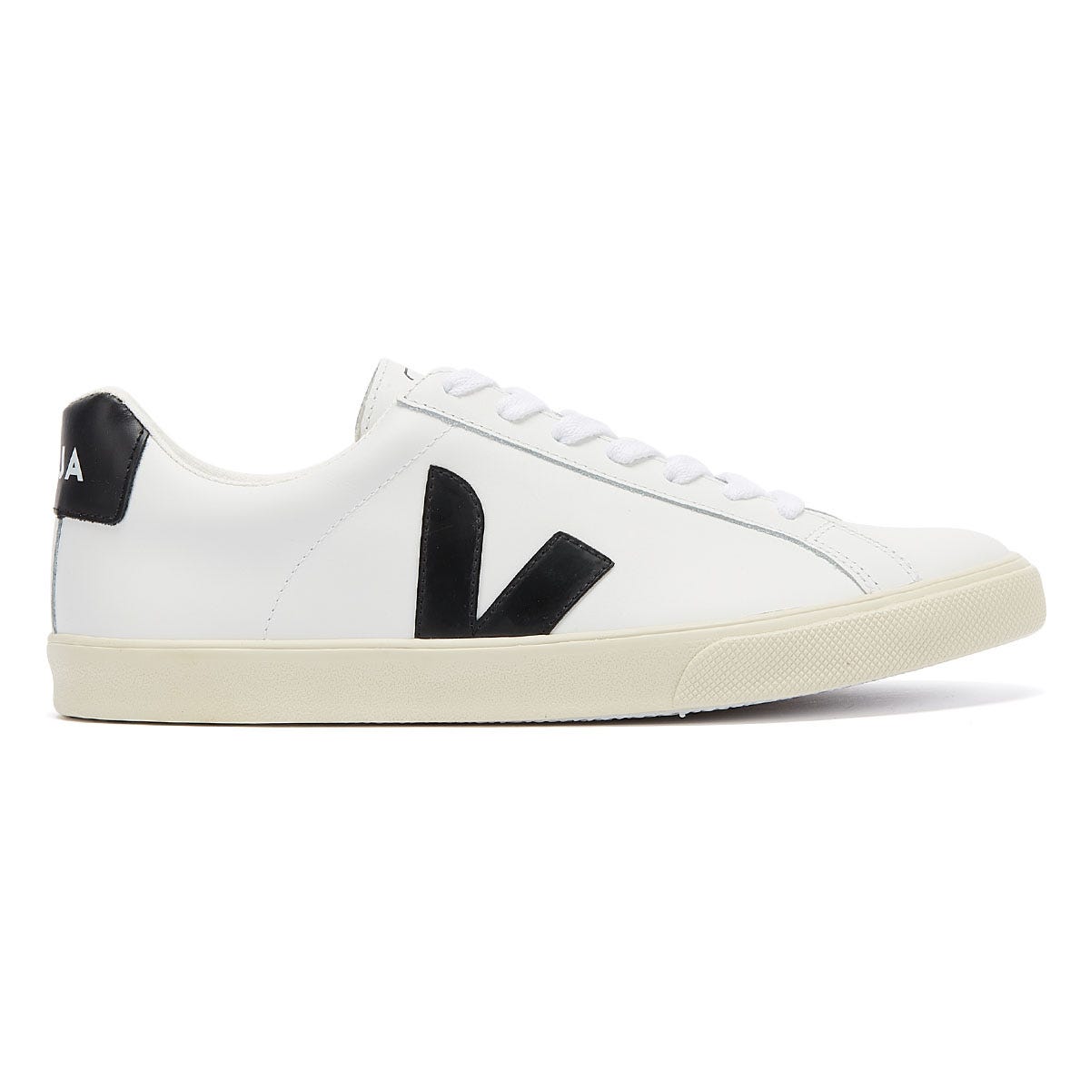 Veja Esplar Leder Herren Weiß / Schwarz Turnschuhe