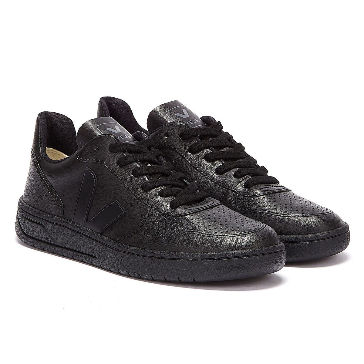 Veja Vegan V-10 Herren Alle Schwarz Turnschuhe