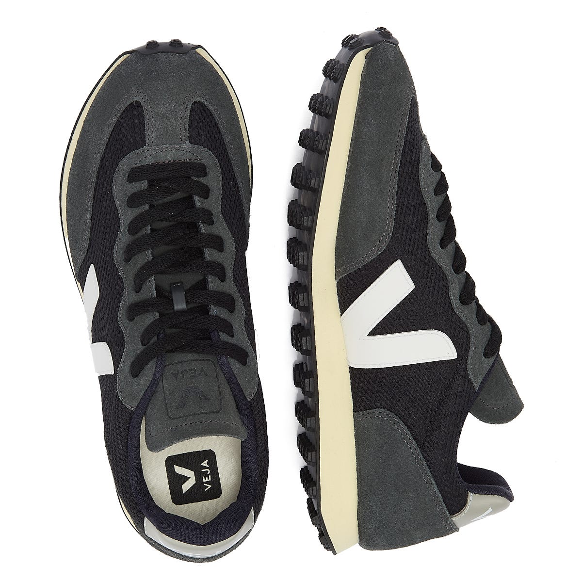 Veja Rio Branco Mens Alveomesh Schwarz/Weiß Grau Turnschuhe